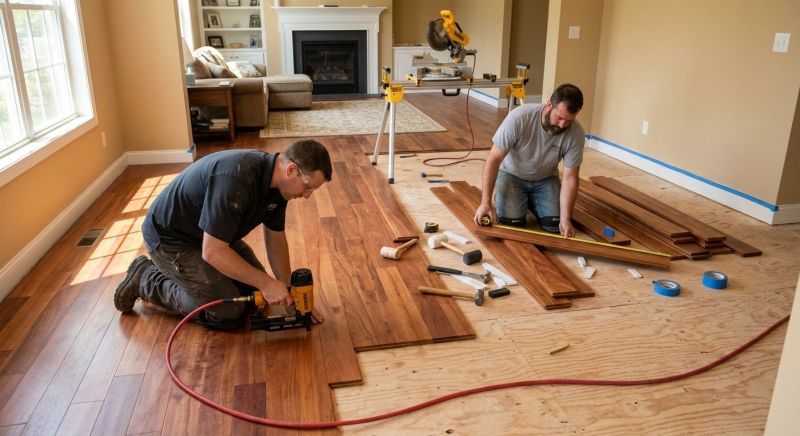 Cherry Floor Installation in Conover, NC