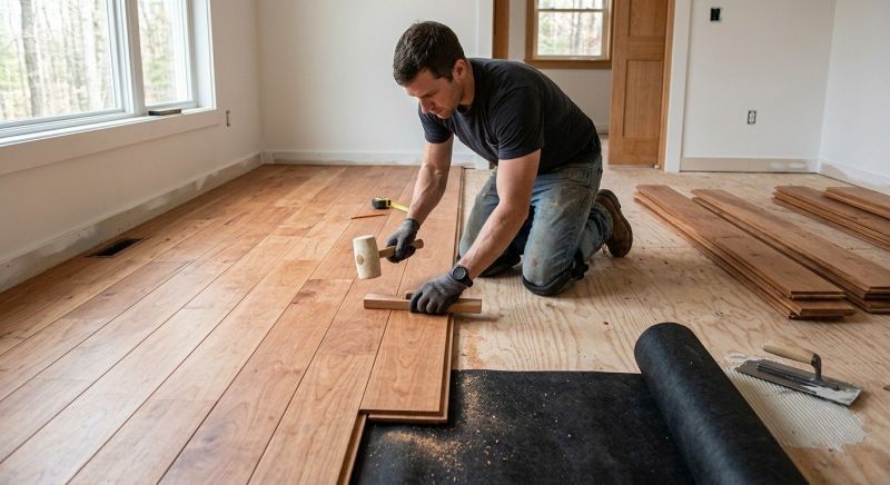Cherry Floor Installation in Newton, NC