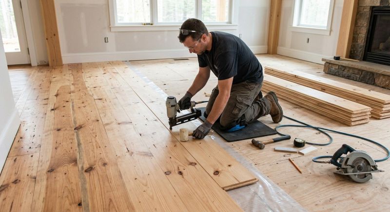 Pine Floor Installation in Statesville, NC